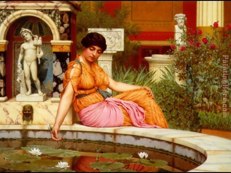 A Lily Pond painting - John William Godward A Lily Pond art painting